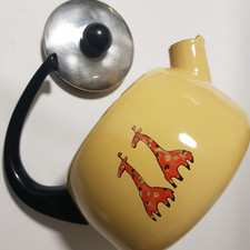 Bonyhad Enamel Tea Pot Giraffe Design no601 Vintage stovetop Hungary caramel
