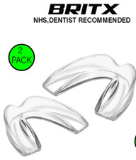 Upper & Lower Gum Shield Dental Clear Gel Mouth Guard Night Teeth Grinding 2Pack