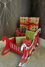 Small Personalised Santa Sleigh Present Holder