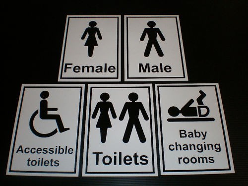 Toilet signs stickers 105 - or,