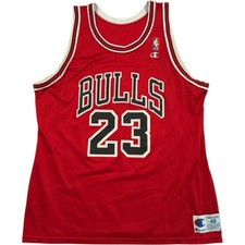 Champion Chicago Bulls NBA Jersey Men's Large Michael Jordan #23 Red Vintage