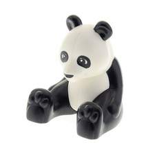 1x Lego Duplo Animal Panda Bear Black White Sitting Zoo 10805 4649101 98232c01pb01
