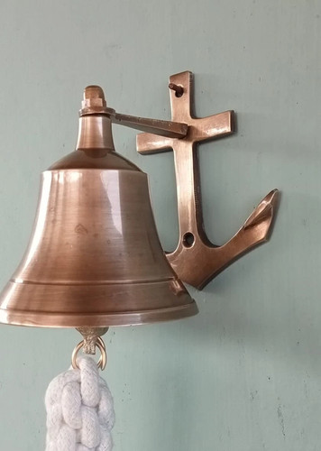 Nautical brass bell anchor - nautical,