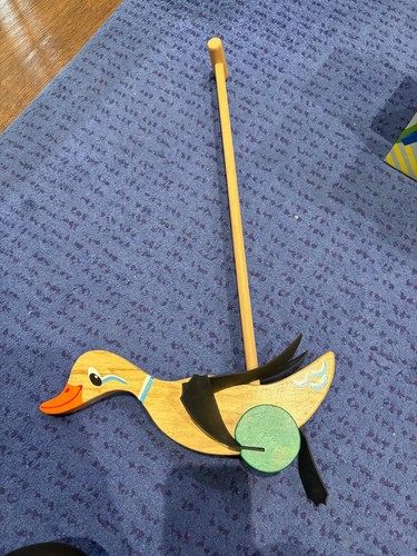 Hand made wooden duck push - made,