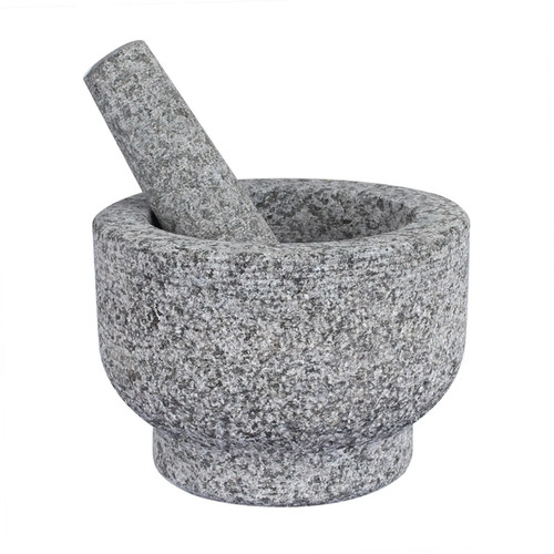 Granite mortar and pestle set - and,