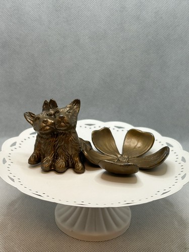 Vintage brass metal terrier - vintage,
