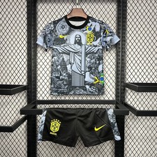 Brazil Jesus Christ The Redeemer Jersey Kids Kits Special Top Shirt +Shorts