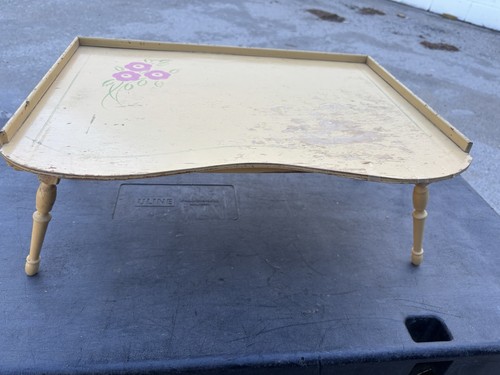 Vintage folding wood bed tray - folding,