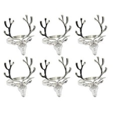 6/12Pcs Christmas Napkin Rings Alloy Reindeer Napkin Holders Elk Napkin Rings