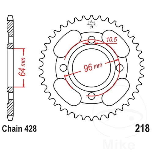 Rear sprocket tooth 428 for - 44,