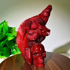 4.25lb Natural Eggstone Handmade Carving Skull - Rare Collectibles