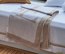 Frette Luxury Signature Pool Towel White/Natural Made Italy