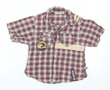 Feu Follet Boys Red Check Cotton blend Size 2-3 Years