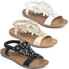 WOMENS LADIES FLAT LOW WEDGE
