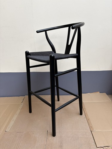 Black wishbone bar stools - wishbone,