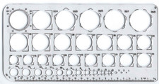 CIRCLES STENCIL TEMPLATE SIZES 1mm to 36mm DRAWING SCHOOL COLLEGE MATHS EXAM mb