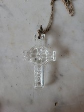 Clear vintage crystal Waterford Crystal celtic cross pendant