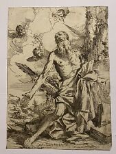 GIULIO CARPIONI (Venezia - Vicenza), XVII, Incisione Antica, San Girolamo, RARA