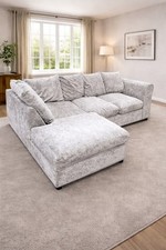DFS Grey Crushed Velvet Corner