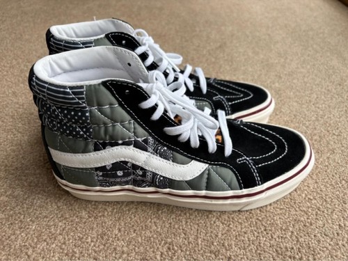 Vans black suede green paisley - green,
