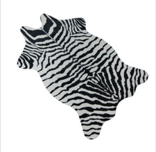 Zebra Animal Skin Hide Mat Area Rug Animal Printed Faux Carpet Rugs 75cm×110cm