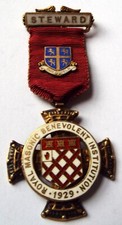 1929 SILVER HALLMARKED Gilt Royal MASONIC Benevolent Institution Steward Jewel