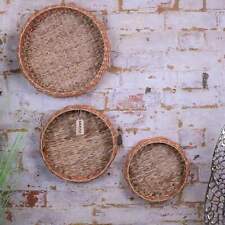 Kurasin Set of 3 Woven Bowl Set Wall Basket Decor Home Gift