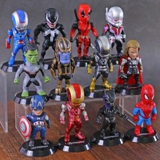 12Pcs Marvel Avengers Spiderman Iron Man Hulk Toy Mini Action Figure Model Thor
