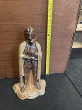 Art Deco Cast Iron Fireplace Knight Ornament With Tools and Poker