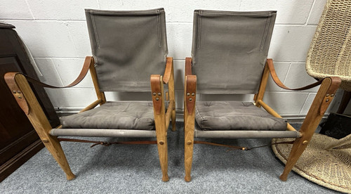Pair safari chairs kaare klint - safari,