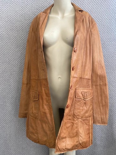 Vintage long tan leather