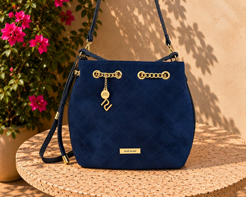 River island navy blue - navy, quilted