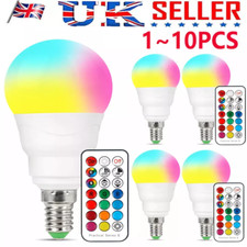 1~10X  E14 12 Colour Changing RGB LED Light Bulb E14 Remote Control Party Lamp