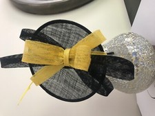 Fascinator Black and yellow. Designer bespoke handmade