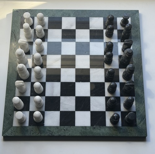 Vintage mcm marble stone chess - vintage,