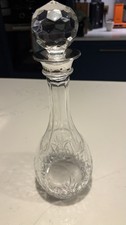 Silver Plated and Cut Glass Decanter With Stopper In Excellent Condition