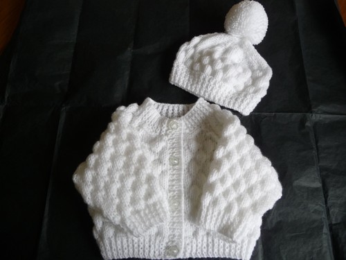 Hand knitted baby cardigan - hand,
