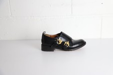 Valentino Serpentine Monk Shoes in Black Leather
