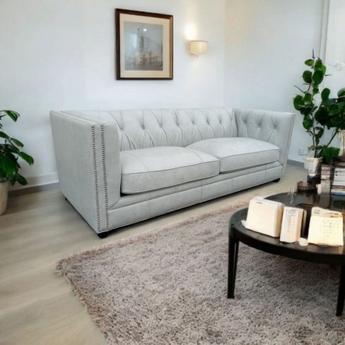 Brand new gray chesterfield - new,