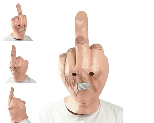 Middle finger mask latex full - middle,