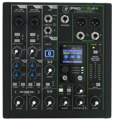 Mackie profx6v3 channel - profx6v3+, 6-channel