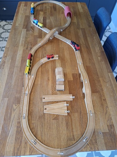 Large wooden train set - with, 30
