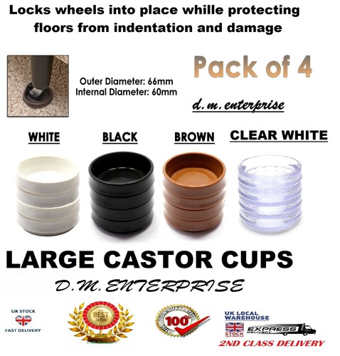 Large castor cups carpet floor - large,