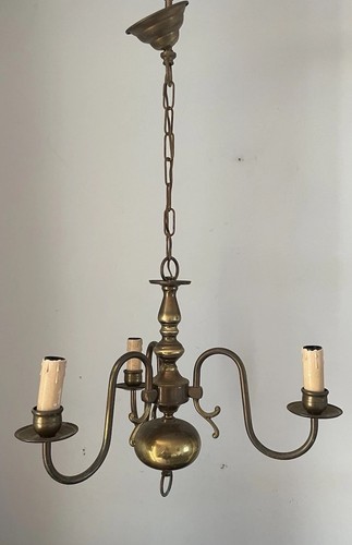 Antique dutch brass chandelier - antique,