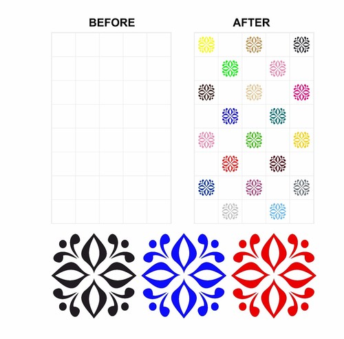 Mosaic tile stickers transfers - mosaic,