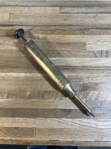 Antique brass grease gun - antique,