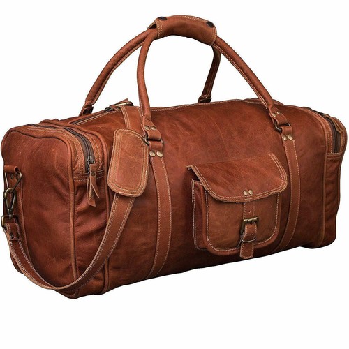 Leather bag goat travel duffel - leather,