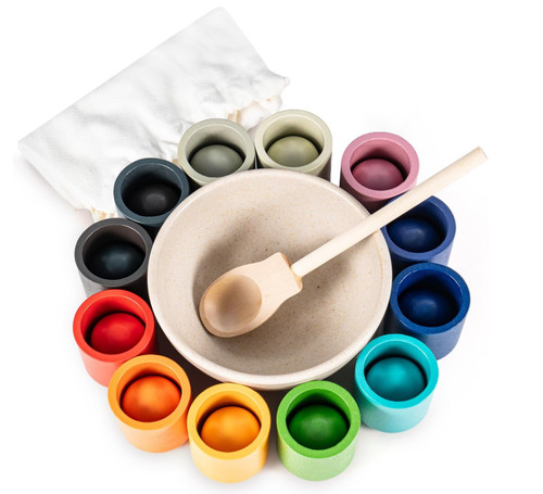 Wooden rainbow ball - ball, and