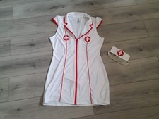 Vintage Ann Summers White & Red Nurse Fantasy Dress Up Set Size Large 16-18 