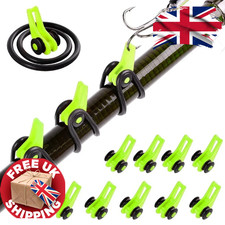10x Fishing Rod Hook Keeper Set - Silicone Ring Holder for Lures Jigs & Bait